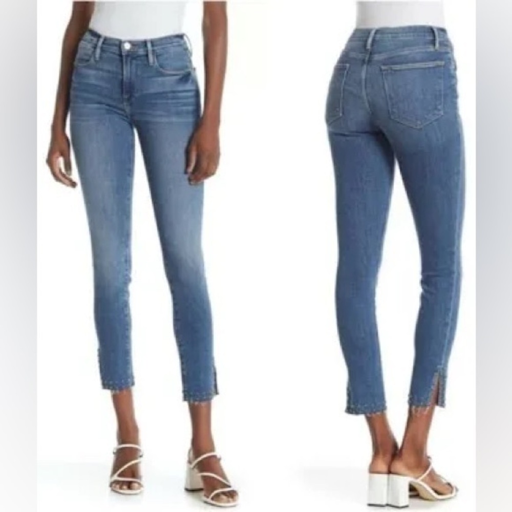 Frame Le High Skinny Raw Hem Ankle Denim Jeans Size 26 - Picture 1 of 7